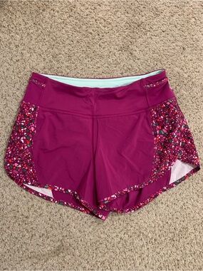 Lululemon Women's Magenta Athletic Running Shorts - No size tag; appears to be S